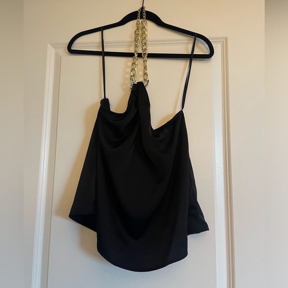 Black halter gold chain going out top - Picture 1 of 3